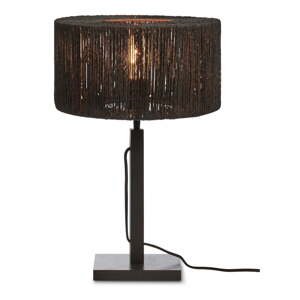 Čierna stolová lampa s tienidlom z juty (výška  37 cm) Iguazu – Good&Mojo