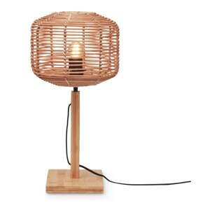 Stolová lampa v prírodnej farbe s ratanovým tienidlom (výška  40 cm) Tanami – Good&Mojo