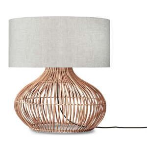 Krémovobiela/v prírodnej farbe stolová lampa s textilným tienidlom (výška  60 cm) Kalahari – Good&Mojo