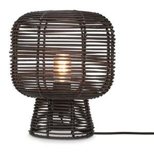 Čierna stolová lampa s ratanovým tienidlom (výška  30 cm) Tanami – Good&Mojo