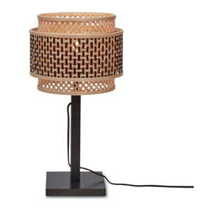 Čierna/v prírodnej farbe stolová lampa s bambusovým tienidlom (výška  40 cm) Bhutan – Good&Mojo