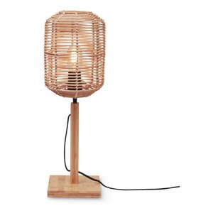 Stolová lampa v prírodnej farbe s ratanovým tienidlom (výška  45 cm) Tanami – Good&Mojo