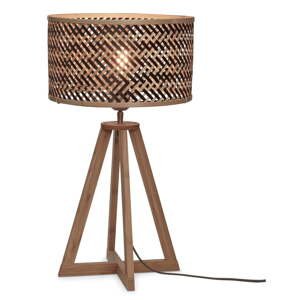Čierna/v prírodnej farbe stolová lampa s bambusovým tienidlom (výška  53 cm) Java – Good&Mojo