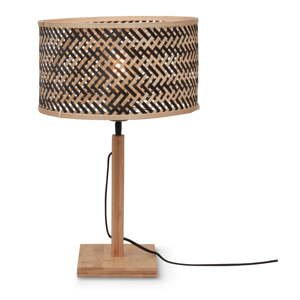 Čierna/v prírodnej farbe stolová lampa s bambusovým tienidlom (výška  38 cm) Java – Good&Mojo