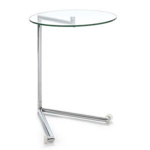 Okrúhly odkladací stolík so sklenenou doskou 46x51 cm – Tomasucci