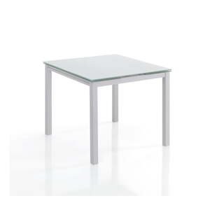 Rozkladací jedálenský stôl so sklenenou doskou 90x90 cm – Tomasucci