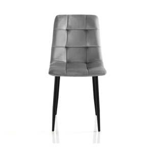 Sivé zamatové jedálenské stoličky v súprave 2 ks – Tomasucci