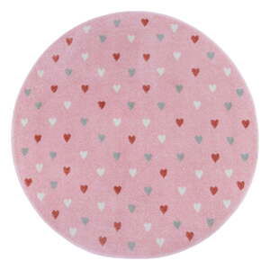 Ružový detský koberec ø 140 cm Little Hearts – Hanse Home