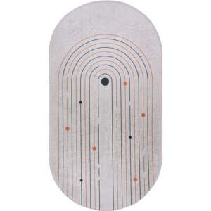 Krémovobiely umývateľný koberec 80x120 cm Oval – Vitaus
