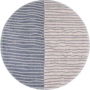Sivý/krémovobiely umývateľný okrúhly koberec ø 80 cm Yuvarlak – Vitaus