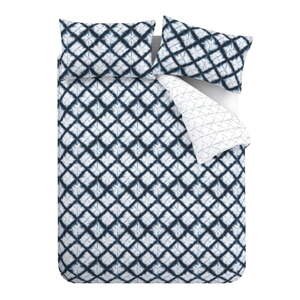 Biele/modré obliečky na dvojlôžko 200x200 cm Shibori – Catherine Lansfield