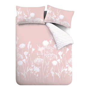 Biele/ružové obliečky na jednolôžko 135x200 cm Meadowsweet – Catherine Lansfield
