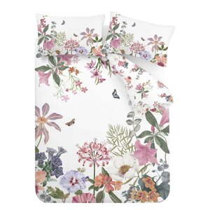 Biele/ružové bavlnené obliečky na jednolôžko 135x200 cm Exotic Garden – RHS