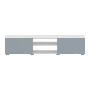 Biely/sivý TV stolík 140x31 cm Podium – TemaHome