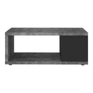 Čierny/tmavosivý konferenčný stolík v dekore betónu 55x105 cm Berlin – TemaHome