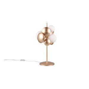 Stolová lampa so skleneným tienidlom v zlato-bielej farbe (výška 50 cm) Bubble – Trio Select