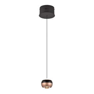 LED závesné svietidlo s kovovým tienidlom ø 15,5 cm v čierno-medenej farbe Orbit – Trio Select