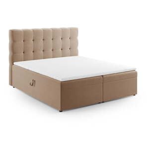 Svetlohnedá boxspring posteľ s úložným priestorom 160x200 cm Bali – Cosmopolitan Design