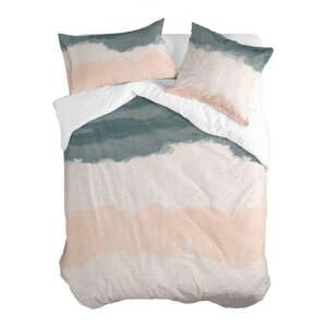 Ružová/sivá bavlnená obliečka na perinu na dvojlôžko 200x200 cm Seaside – Blanc