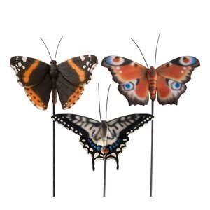 Polyresinové záhradné zápichy v súprave 3 ks Butterfly – Esschert Design