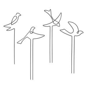 Kovová podpora rastlín 4 ks Bird – Esschert Design