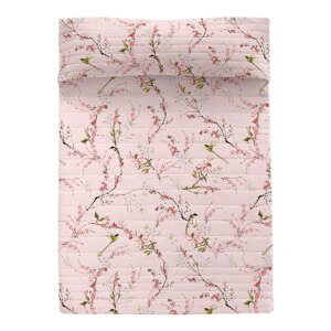 Ružový bavlnený prešívaný pléd 180x260 cm Chinoiserie – Happy Friday
