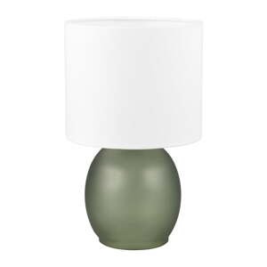 Biela/zelená stolová lampa s textilným tienidlom (výška  29 cm) Vela – Trio