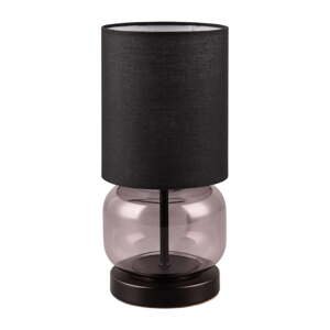Čierna/fialová stolová lampa s textilným tienidlom (výška  28,5 cm) Elio – Trio