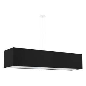 Čierne závesné svietidlo so skleneným tienidlom/s textilným tienidlom Gryfin – Nice Lamps