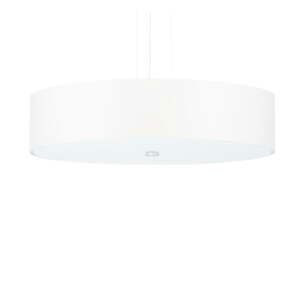 Biele závesné svietidlo s textilným tienidlom ø 50 cm Herra – Nice Lamps