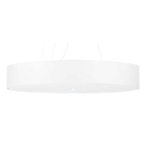 Biele závesné svietidlo s textilným tienidlom ø 80 cm Herra – Nice Lamps