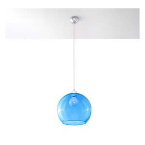Modré závesné svietidlo so skleneným tienidlom ø 30 cm Bilbao – Nice Lamps