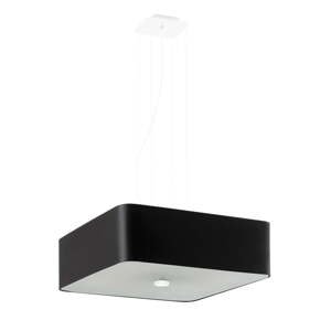Čierne závesné svietidlo so skleneným tienidlom/s textilným tienidlom Kortez – Nice Lamps