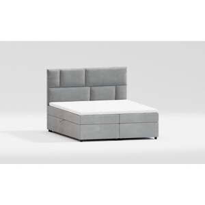 Svetlosivá boxspring posteľ s úložným priestorom 200x200 cm Lola – Ropez