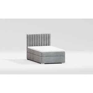 Svetlosivá čalúnená jednolôžková posteľ s úložným priestorom s roštom 80x200 cm Bunny – Ropez