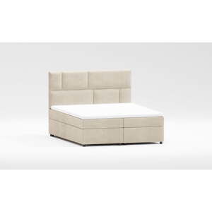 Béžová boxspring posteľ s úložným priestorom 160x200 cm Lola – Ropez