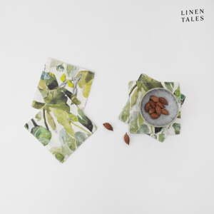 Zelené látkové tácky v súprave 4 ks Lotus – Linen Tales