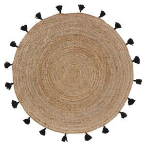 Okrúhly koberec v čierno-prírodnej farbe ø 120 cm Shira – douceur d'intérieur