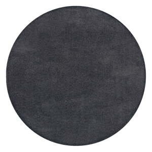 Tmavosivý prateľný okrúhly koberec z recyklovaných vlákien 133x133 cm Fluffy – Flair Rugs