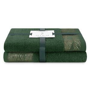 Zelené froté bavlnené uteráky a osušky v súprave 2 ks Allium – AmeliaHome