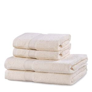 Krémovobiele froté bavlnené uteráky a osušky v súprave 4 ks Marina – DecoKing