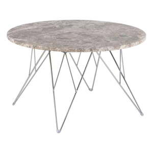 Sivý mramorový okrúhly konferenčný stolík ø 80 cm Prunus – Actona