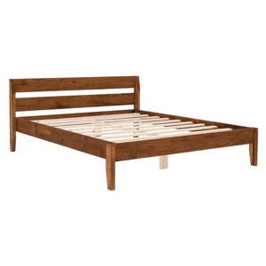 Jednolôžková posteľ zo smrekového dreva s roštom 90x200 cm v prírodnej farbe/tmavohnedá Venus – Kalune Design
