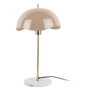 Svetlohnedá stolová lampa s kovovým tienidlom (výška  56 cm) Waved Dome – Leitmotiv