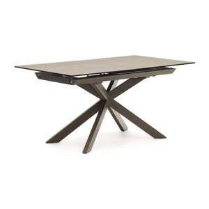 Hnedý rozkladací jedálenský stôl s keramickou doskou 90x160 cm Atminda – Kave Home