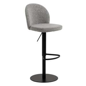 Čierna/sivá barová stolička s nastaviteľnou výškou (výška sedadla 55 cm) Patricia – Actona
