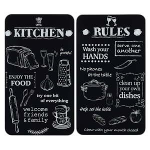 Kryty na sporák v súprave 2 ks z tvrdeného skla 52x30 cm Kitchen Rules – Maximex
