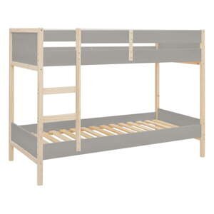 Sivá/v prírodnej farbe poschodová detská posteľ z borovicového dreva 90x200 cm Square – Støraa