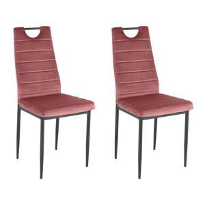 Tmavoružové zamatové jedálenské stoličky v súprave 2 ks Mandy – Støraa