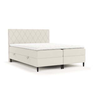 Béžová boxspring posteľ s úložným priestorom 200x200 cm Gwen – Maison de Rêve